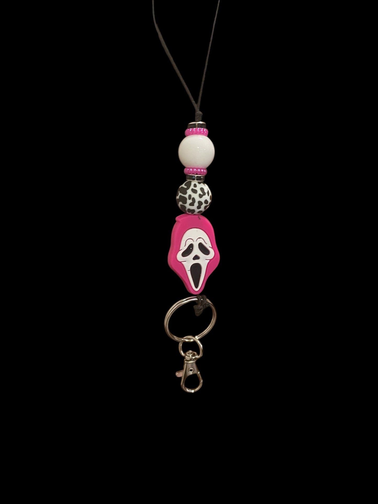 Pink ghostface car charm