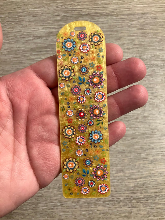 Yellow floral bookmark