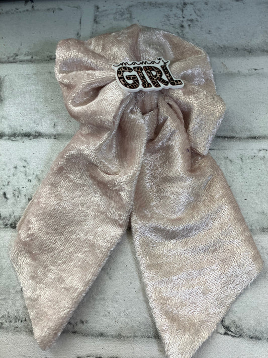 White velvet mama’s girl sailor bow