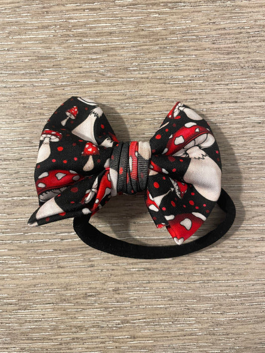 Red mushroom nylon bow🧡