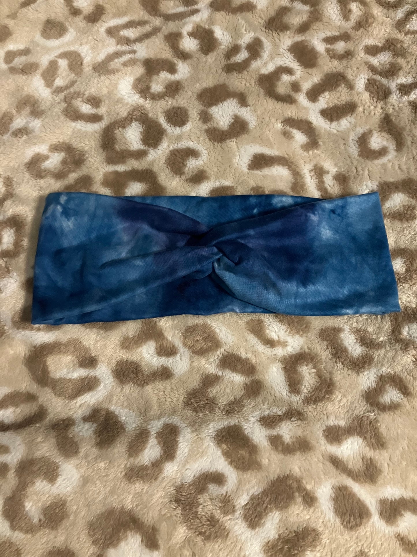 Blue tie dye child headbands