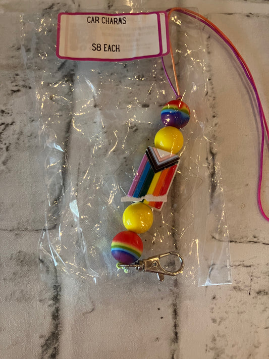 Pride flag car charm