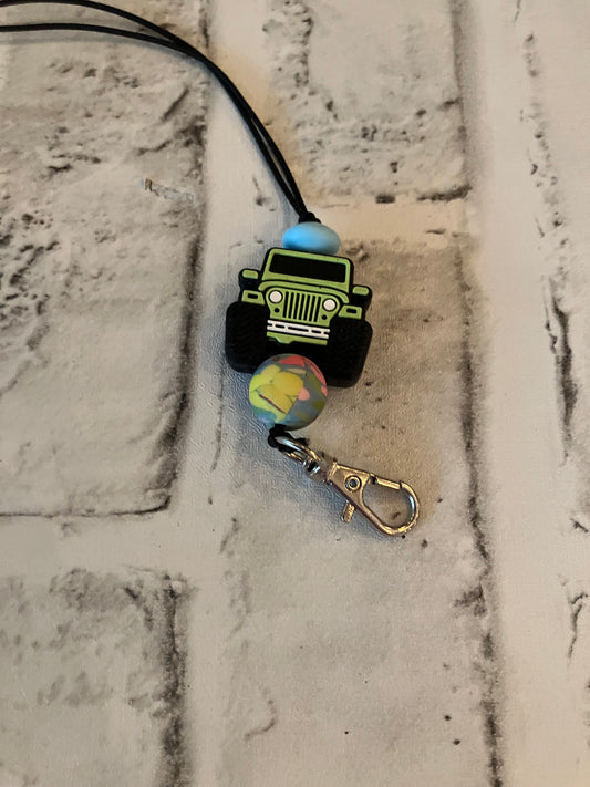 Lime green off-road car charm