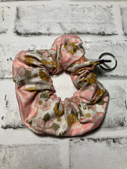 Floral racing scrunchie keychain