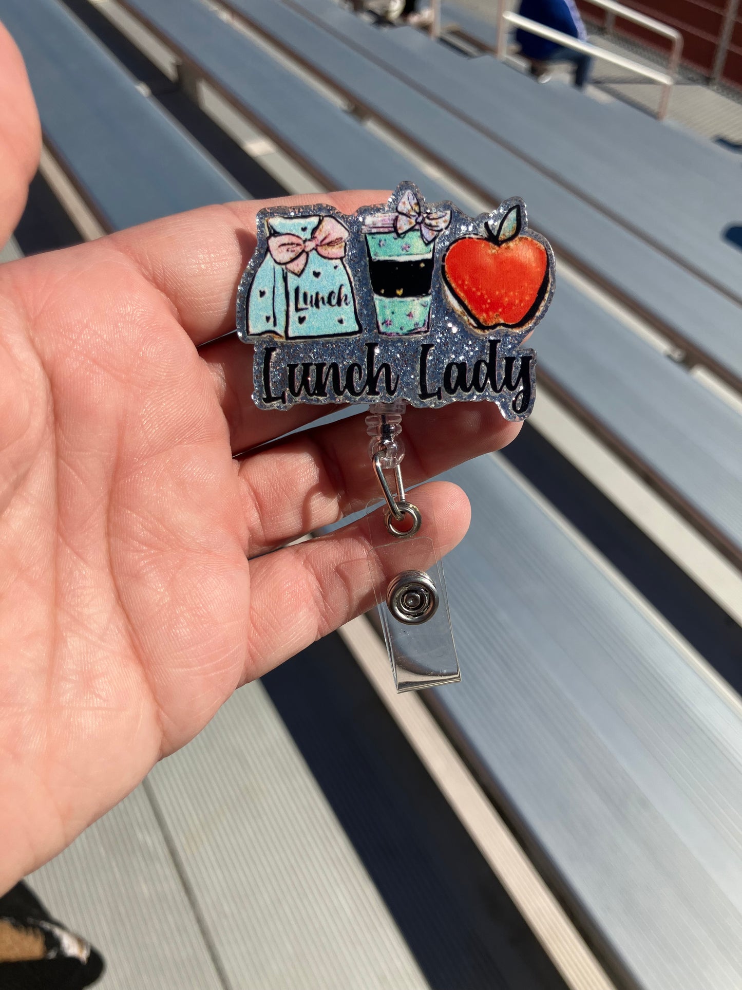 Lunch lady badge reel