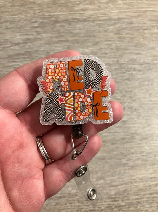 Med aide badge reel