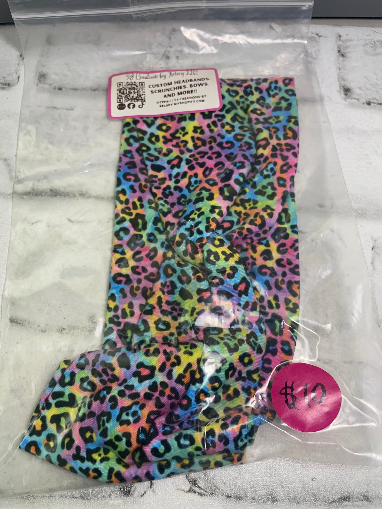 Rainbow leopard child headbands