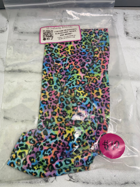 Rainbow leopard child headbands