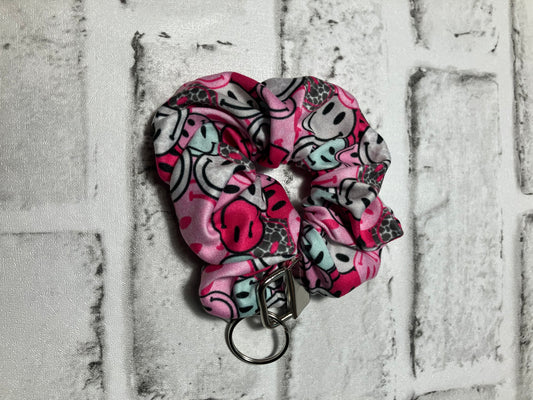 Smiley scrunchie keychains
