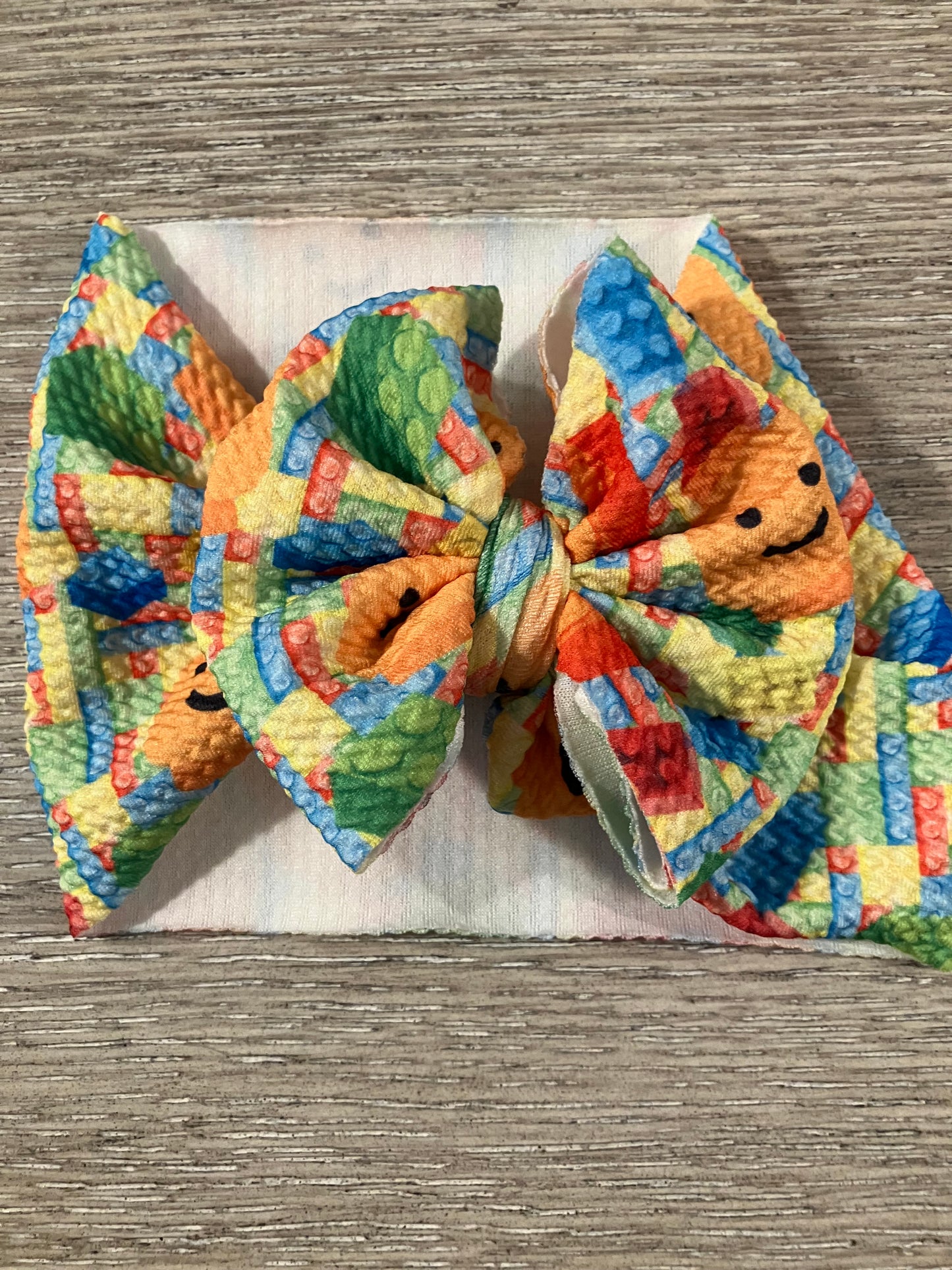 Building blocks toddler bow wrap
