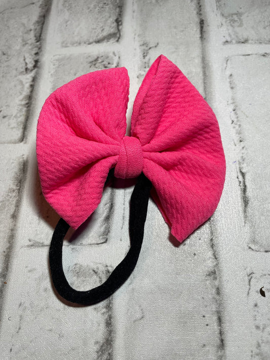 Hot pink nylon bow