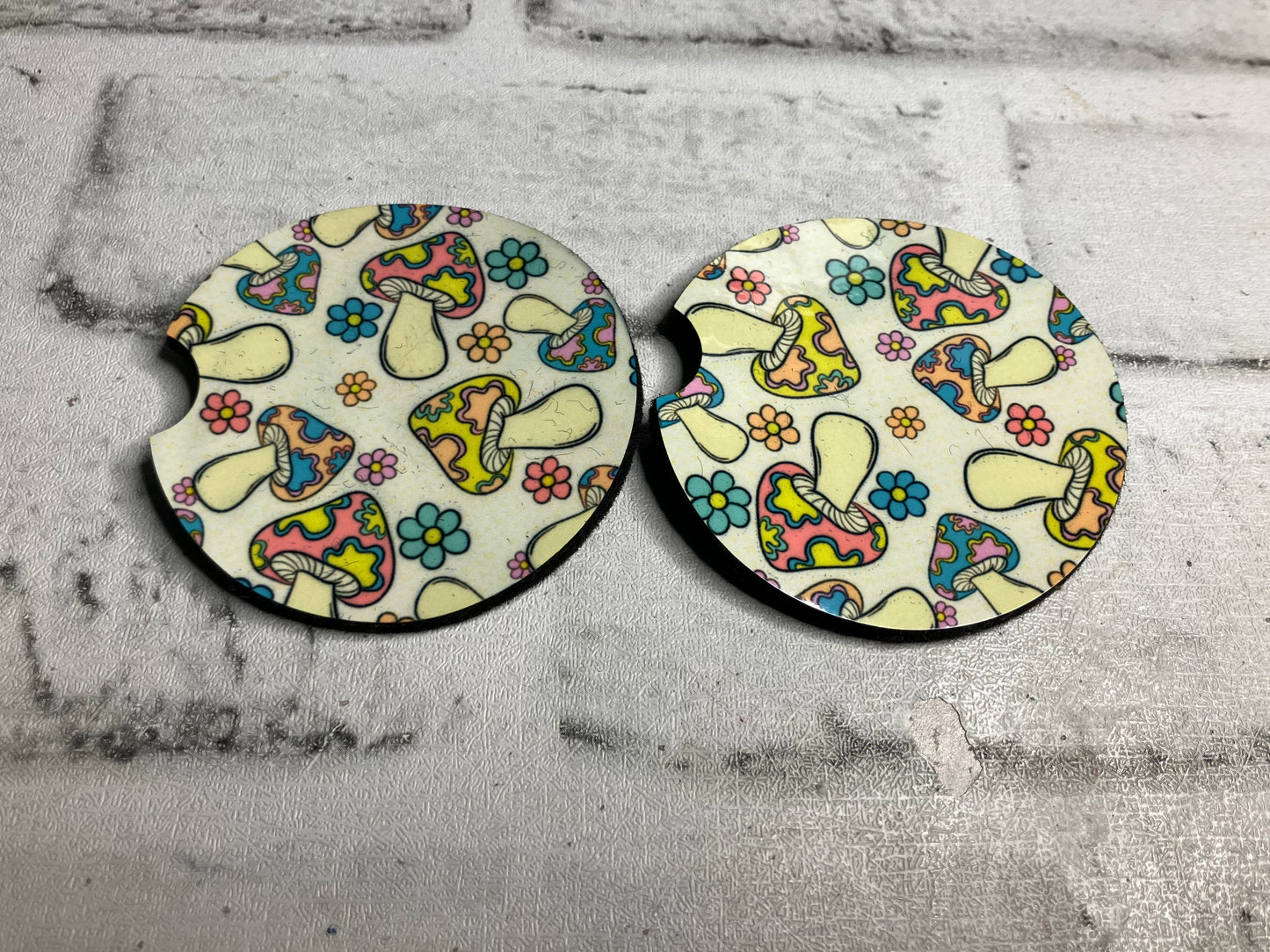 Colorful mushroom car coaster