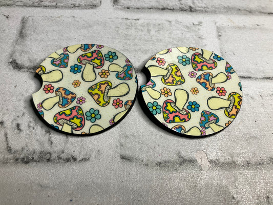 Colorful mushroom car coaster
