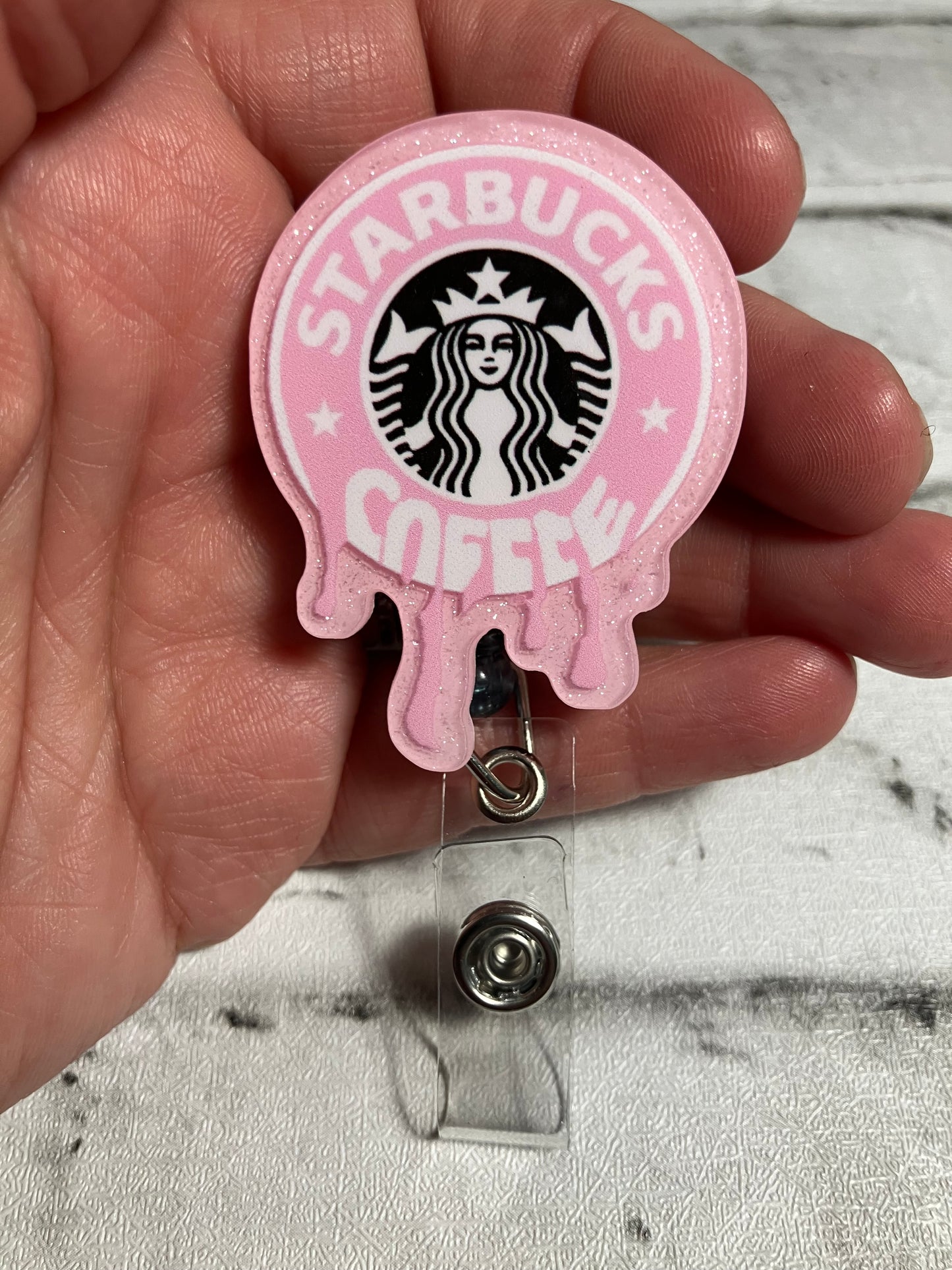 Coffee badge reel