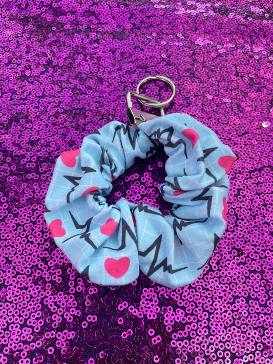 Blue healthcare scrunchie keychains