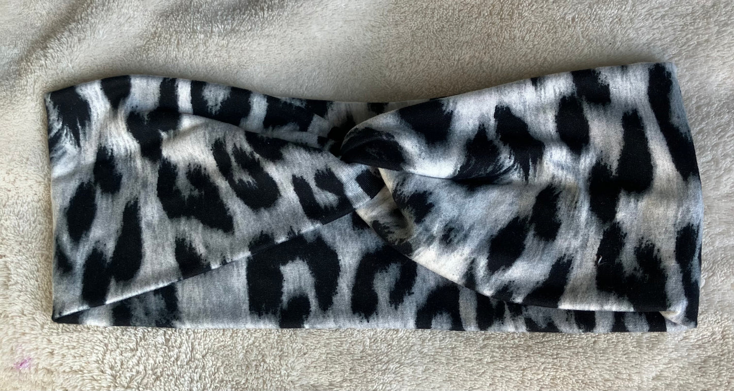 Gray leopard adult headbands