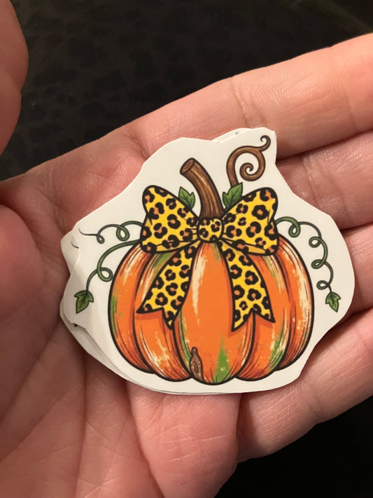 Leopard pumpkin sticker