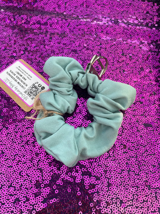 Dusty blue scrunchie keychain