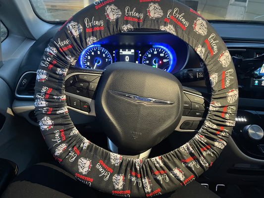 Orleans bulldogs steering wheel cover