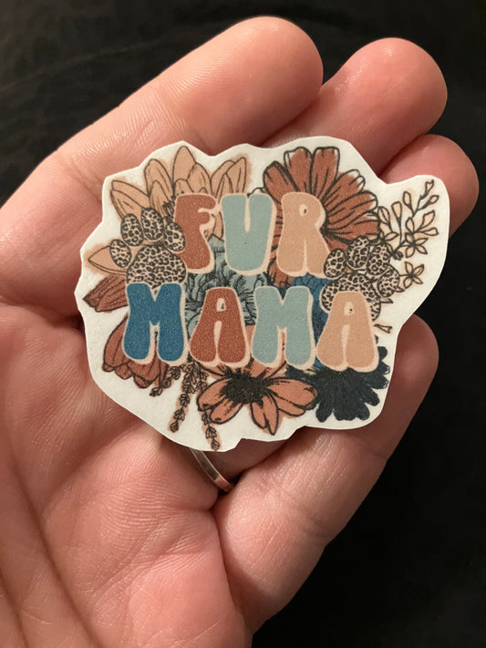 Fall fur mama floral stickers