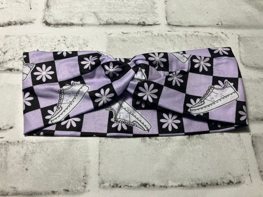 Purple shoe adult ear warmers