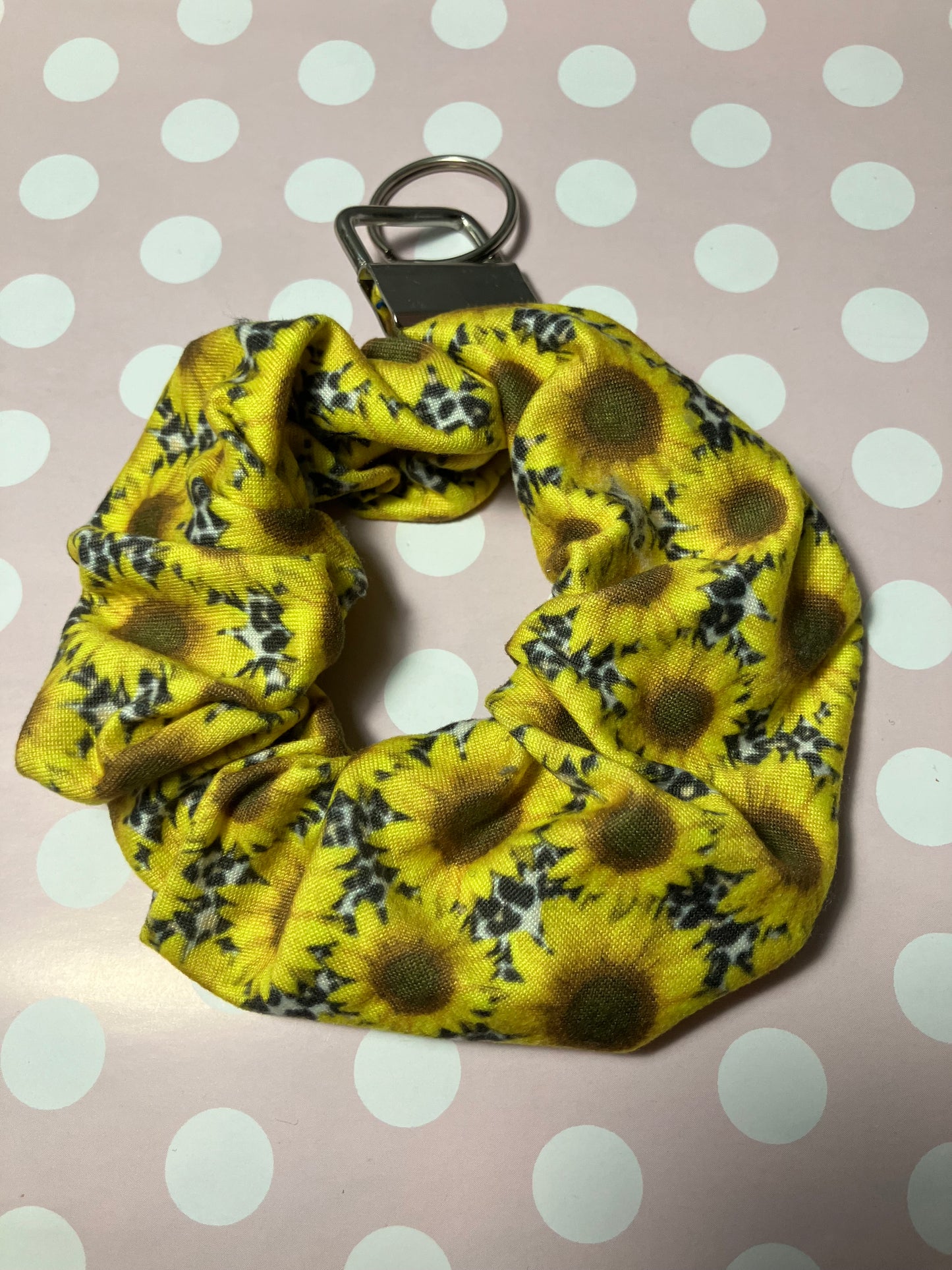 Sunflower leopard scrunchie keychains