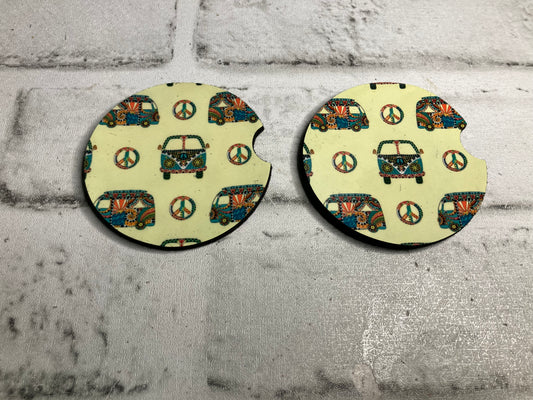 Boho van car coasters💜