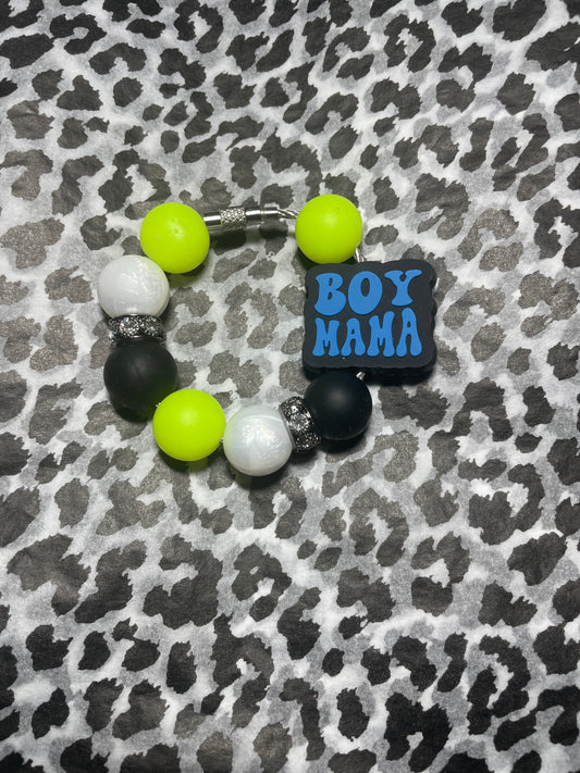 Boy mama tumbler charm