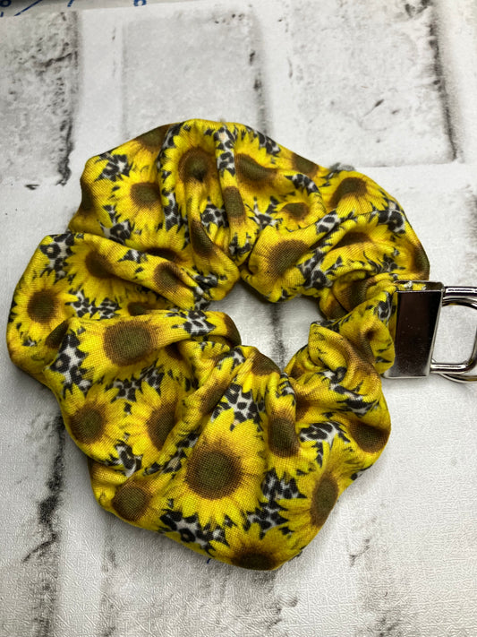 Leopard sunflower scrunchie keychains