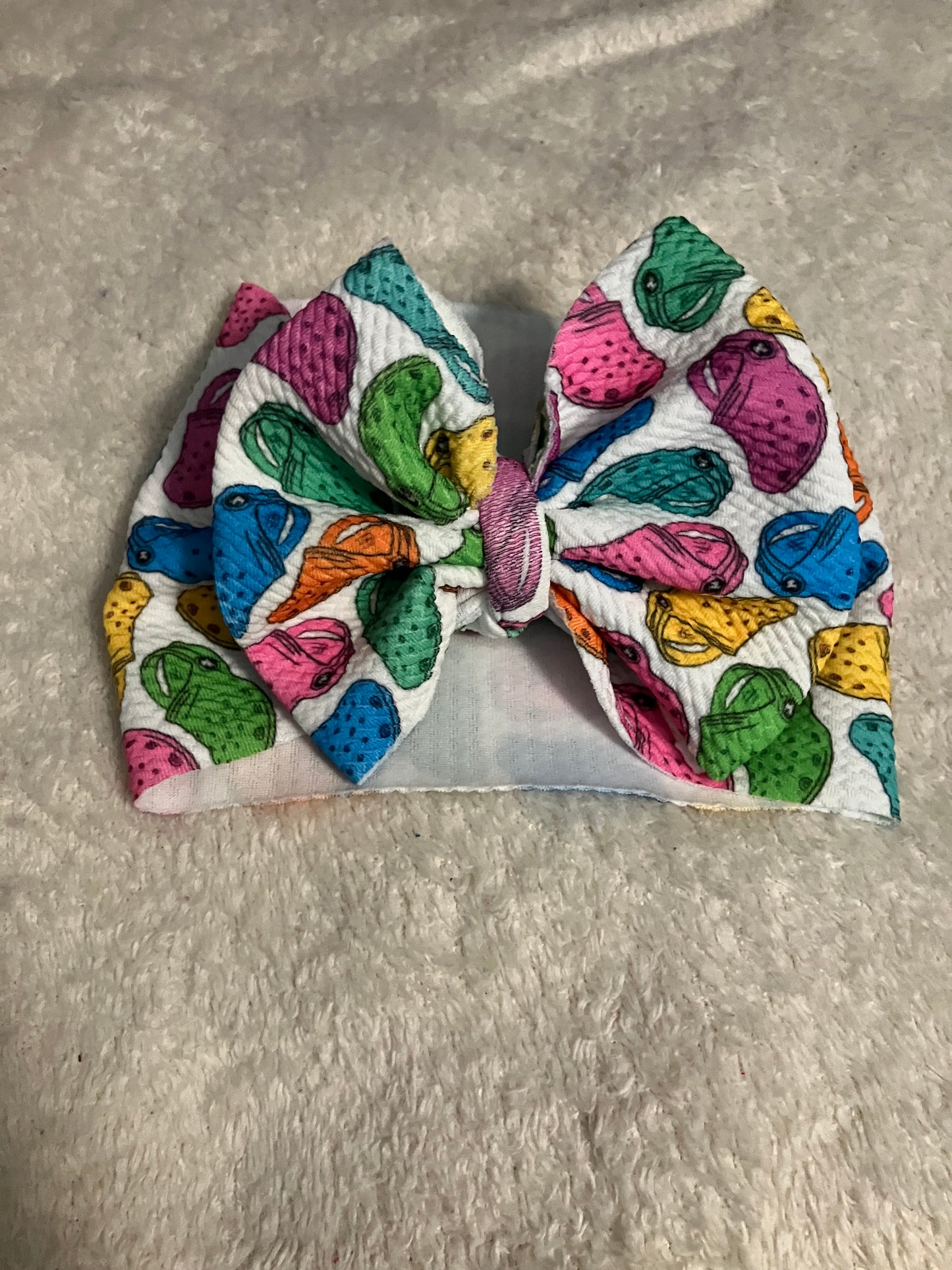 Bright crocs toddler bow wrap