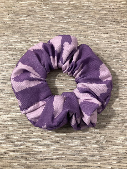 Purple leopard scrunchies