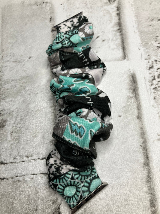 Teal workwear 38mm/40mm/41mm scrunchie Apple Watch bands