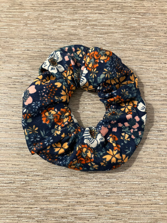 Navy wildflowers scrunchies