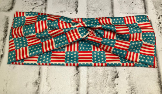Patriotic patchwork adult headband