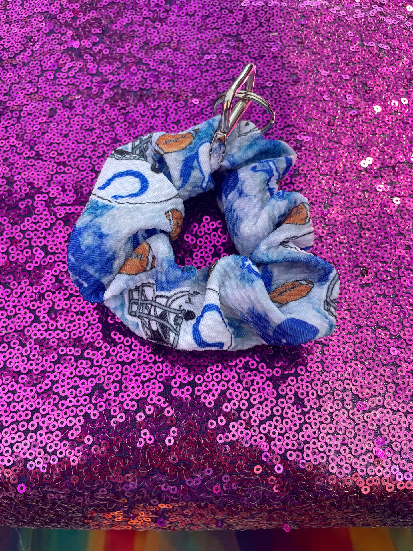 Colts scrunchie keychain