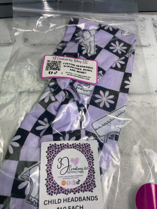 Checkered shoes child headbands