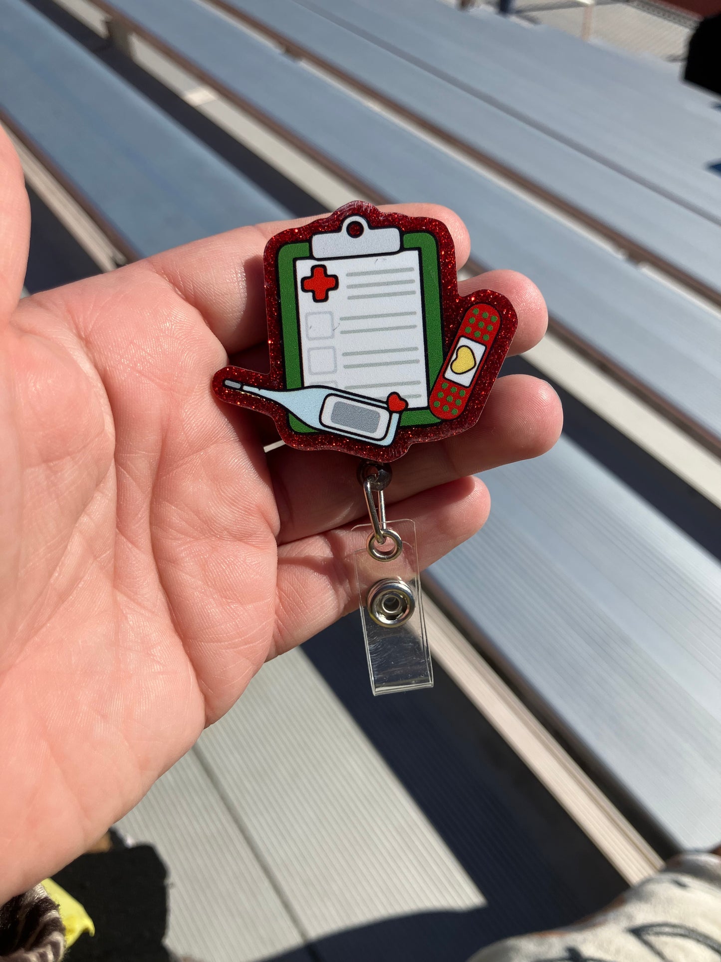 Medical clipboard badge reels