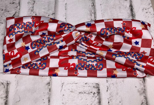 Checkered America child headbands