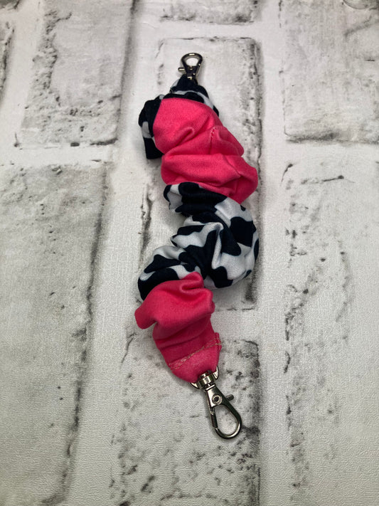 Cow pink scrunchie phone holder
