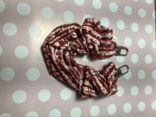 Burgundy white phone scrunchie holder