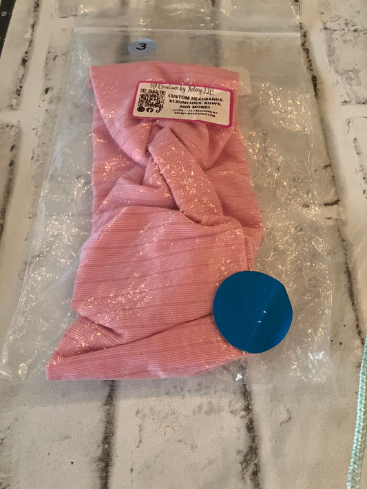 Light pink ribbed adult headbands