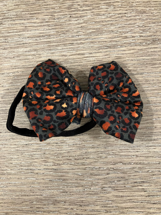 Deep teal gold leopard nylon bows