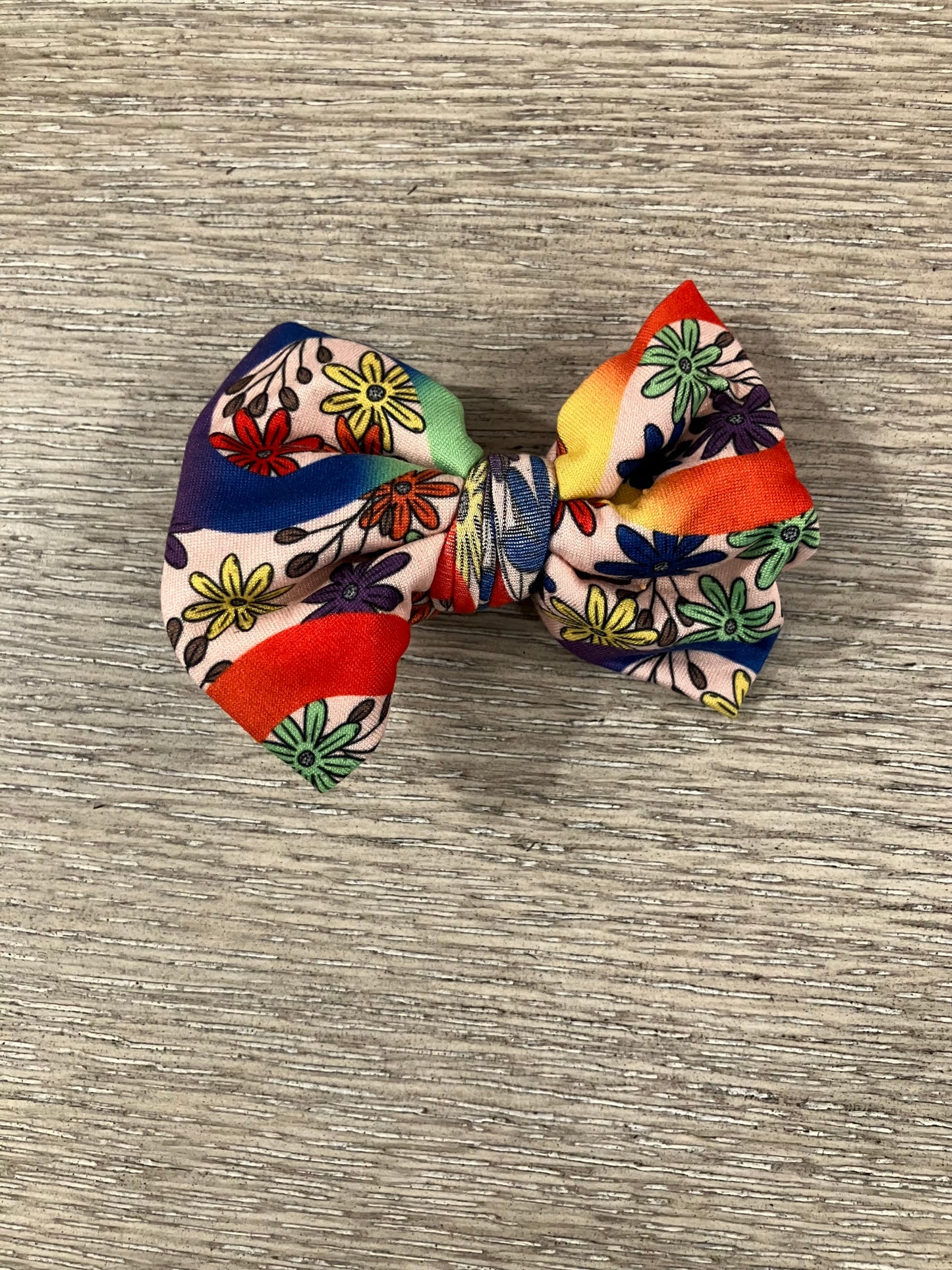 Floral neurodiversity clip bow