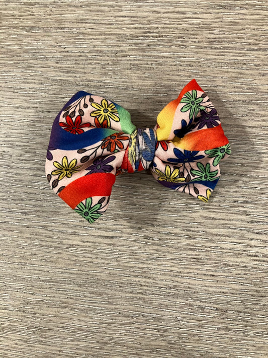 Floral neurodiversity clip bow