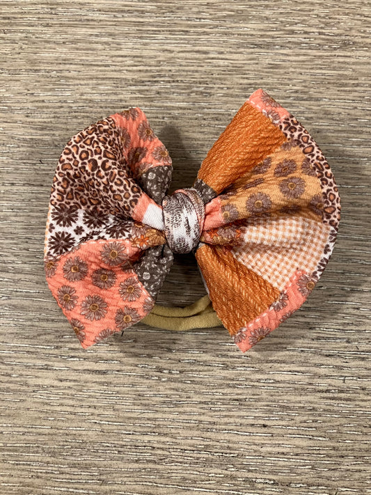 Boho workwear patchwork nylon bow