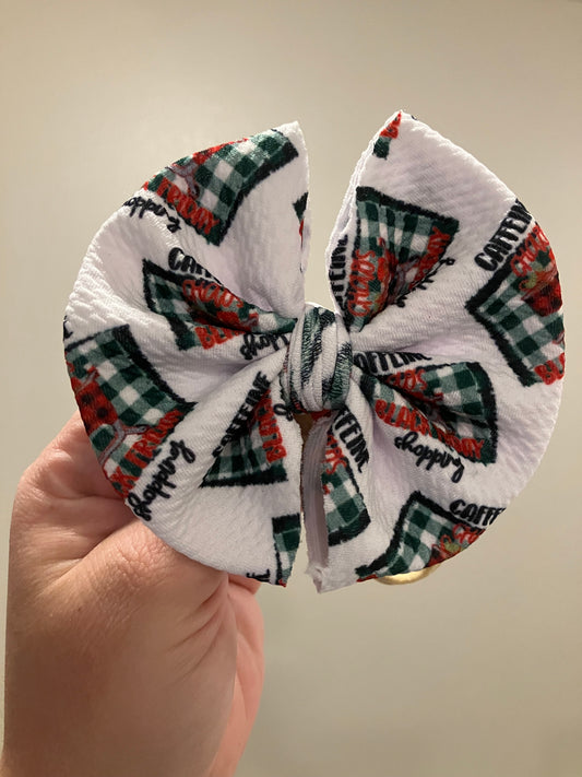 Caffeine and Black Friday shopping nylon bows