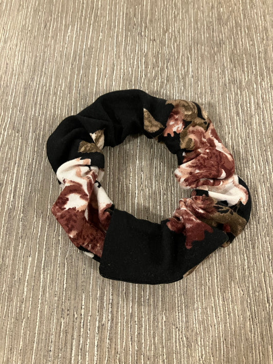 Black floral scrunchies