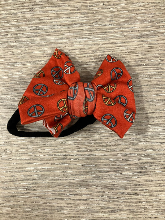 Boho peace sign nylon bows