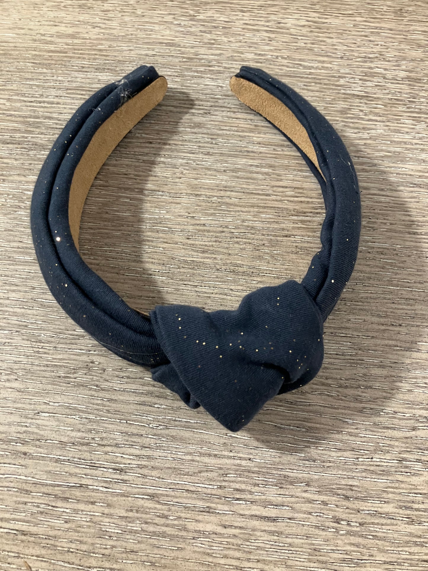 Navy sparkle top knot headbands