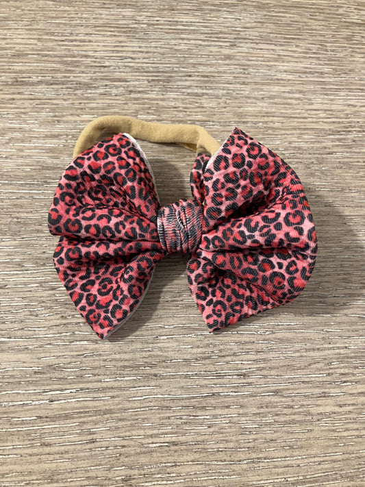Pink leopard nylon bow